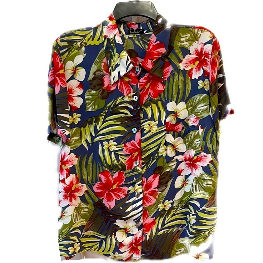 Vintage Loco Lindo Hawaiian Tropical Print Soft Rayon Button Up
Shirt Size XL